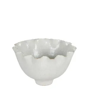 Flora Ceramic Bowl White by OneWorld Collection, a Decorative Plates & Bowls for sale on Style Sourcebook