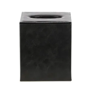 Genieve Square Tissue Box Black by OneWorld Collection, a Decor for sale on Style Sourcebook