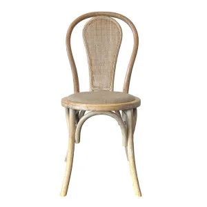 Round Rattan Back Elm Wood Dining Chair Natural by OneWorld Collection, a Dining Chairs for sale on Style Sourcebook