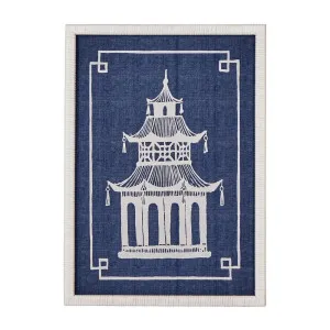 Pagoda Blue and White Wall Art A by OneWorld Collection, a Artwork & Wall Decor for sale on Style Sourcebook