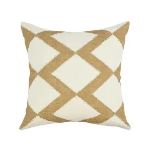 Cushion - Hayfield 50x50cm White/Mustard by OneWorld Collection, a Cushions, Decorative Pillows for sale on Style Sourcebook