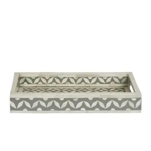 Isla Bone Inlay Tray Grey/White by OneWorld Collection, a Tableware for sale on Style Sourcebook