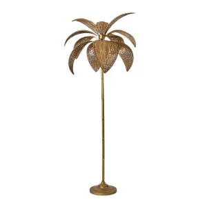 Bali Brass & Rattan Floor Lamp by OneWorld Collection, a Floor Lamps for sale on Style Sourcebook