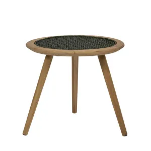 Cove Teak & Synthetic Side Table Black Outdoor by OneWorld Collection, a Outdoor Furniture for sale on Style Sourcebook