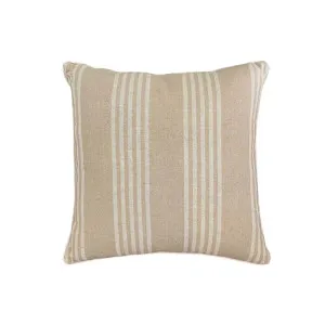 55cm Cushion Natural Beige with Thin Cream Stripes by OneWorld Collection, a Cushions, Decorative Pillows for sale on Style Sourcebook
