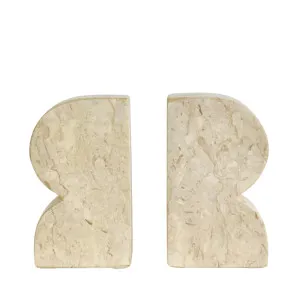 Cooper Marble Bookend Set Cream by OneWorld Collection, a Decor for sale on Style Sourcebook