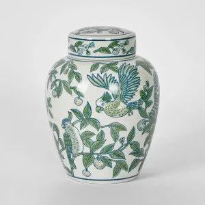 Meadow Parrot Lidded Jar by OneWorld Collection, a Statues & Ornaments for sale on Style Sourcebook
