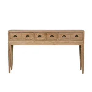 Columbus Oak 6 Drawer Hall Table by OneWorld Collection, a Console Table for sale on Style Sourcebook