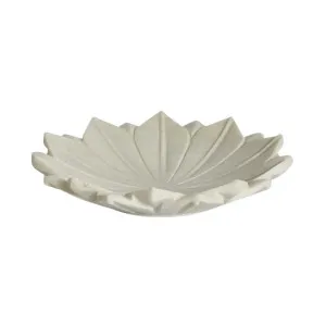Perin Marble Flower Bowl Medium White by OneWorld Collection, a Decorative Plates & Bowls for sale on Style Sourcebook