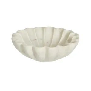 Flora Marble Bowl White Large by OneWorld Collection, a Decorative Plates & Bowls for sale on Style Sourcebook