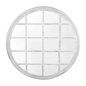 Hamptons Round Mirror 1.2x1.2m Grey by OneWorld Collection, a Mirrors for sale on Style Sourcebook