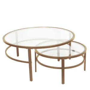 Manarola Coffee Table Nest Set of 2 Gold by OneWorld Collection, a Side Table for sale on Style Sourcebook