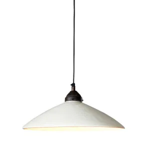 Newport Ceramic Dish Ceiling Pendant Large White by OneWorld Collection, a Pendant Lighting for sale on Style Sourcebook