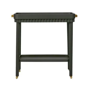 Royce Fluted Oak Bar Cart Black by OneWorld Collection, a Sideboards, Buffets & Trolleys for sale on Style Sourcebook