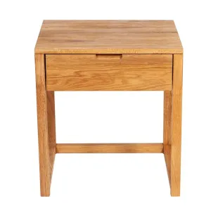 Oslo Oak 1 Draw Bedside Table Lacquered Finish by OneWorld Collection, a Bedside Tables for sale on Style Sourcebook