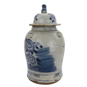 Lotus Porcelain Lidded Ginger Jar Large by OneWorld Collection, a Statues & Ornaments for sale on Style Sourcebook