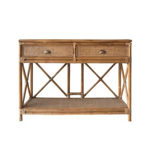 Cayman Rattan 2 Drawer Hamptons Console by OneWorld Collection, a Console Table for sale on Style Sourcebook