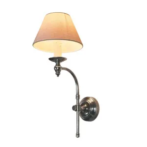 Soho Curved Wall Light Base Antique Silver by OneWorld Collection, a Wall Lighting for sale on Style Sourcebook