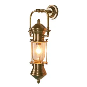 Lisbon Outdoor Wall Light Antique Brass by OneWorld Collection, a Wall Lighting for sale on Style Sourcebook