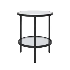 Palladium Black Iron Marble & Glass Side Table by OneWorld Collection, a Side Table for sale on Style Sourcebook