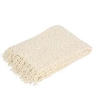Abbey Cotton Throw Natural 130x170cm by OneWorld Collection, a Throws for sale on Style Sourcebook