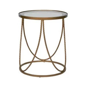 Palais Round Side Table Gold by OneWorld Collection, a Side Table for sale on Style Sourcebook