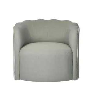 Camille Scallop Armchair Seafoam with White Piping by OneWorld Collection, a Chairs for sale on Style Sourcebook