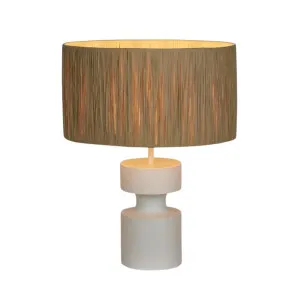 Marni Lamp Small White with Raffia Shade by OneWorld Collection, a Table & Bedside Lamps for sale on Style Sourcebook