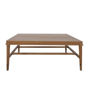 Clara Square Natural Oak Coffee Table With Brass Legs 100Cm by OneWorld Collection, a Coffee Table for sale on Style Sourcebook