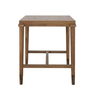 Clara Natural Oak Side Table With Brass Legs 50Cm by OneWorld Collection, a Side Table for sale on Style Sourcebook