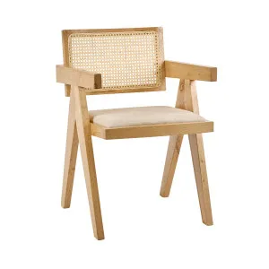 Lexi Scissor Leg Armchair Oak Frame Natural Fabric by OneWorld Collection, a Chairs for sale on Style Sourcebook