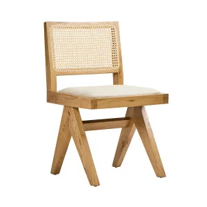Lexi Scissor Leg Side Chair Oak Frame Natural Fabric by OneWorld Collection, a Chairs for sale on Style Sourcebook