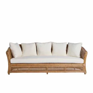 Cayman 3 Seat Rattan Sofa Cream Cushion by OneWorld Collection, a Sofas for sale on Style Sourcebook