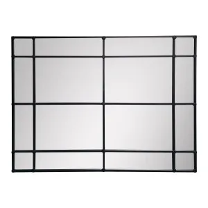 Crawford Rectangular 16 Pane Mirror Iron Frame Black 200cm x 160cm by OneWorld Collection, a Mirrors for sale on Style Sourcebook