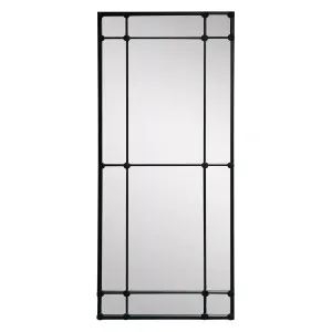 Morgan 12 Pane Rectangular Mirror Matt Black Finish by OneWorld Collection, a Mirrors for sale on Style Sourcebook