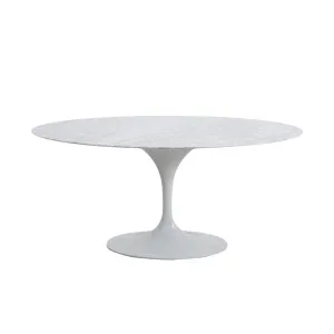 Aurora Oval Dining Table Marble White 160cm by OneWorld Collection, a Dining Tables for sale on Style Sourcebook