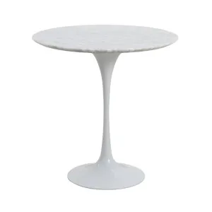 Aurora Round Side Table Marble White by OneWorld Collection, a Side Table for sale on Style Sourcebook