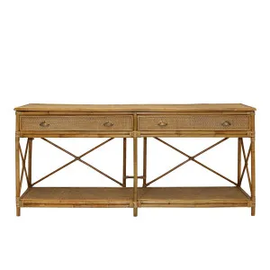 Cayman Large 2 Draw Rattan Console by OneWorld Collection, a Console Table for sale on Style Sourcebook