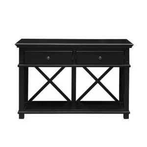 Sorrento Hamptons 130cm 2 Drawer Console Black by OneWorld Collection, a Console Table for sale on Style Sourcebook