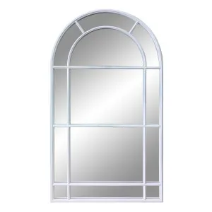 Milo Medium Iron Arched Mirror White by OneWorld Collection, a Mirrors for sale on Style Sourcebook