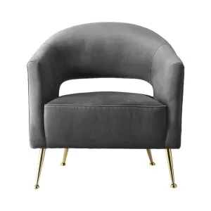 Barletta Armchair Grey Velvet by OneWorld Collection, a Chairs for sale on Style Sourcebook