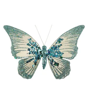 Amora Clip on Butterfly Peacock Blue by OneWorld Collection, a Christmas for sale on Style Sourcebook