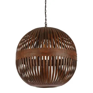 Esch Ball Ceiling Pendant Rust by OneWorld Collection, a Pendant Lighting for sale on Style Sourcebook