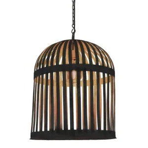 Esch Cage Ceiling Pendant Black by OneWorld Collection, a Pendant Lighting for sale on Style Sourcebook