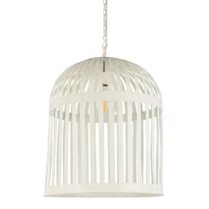 Esch Cage Ceiling Pendant White by OneWorld Collection, a Pendant Lighting for sale on Style Sourcebook