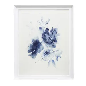 Grace Blue Floral Print in White Hamptons Frame by OneWorld Collection, a Artwork & Wall Decor for sale on Style Sourcebook