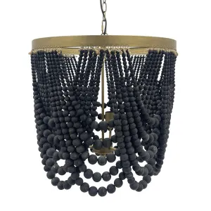 Avara Beaded Pendant in Black by OneWorld Collection, a Pendant Lighting for sale on Style Sourcebook
