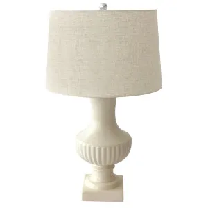 Cream Crackle Table Lamp W/ Shade by OneWorld Collection, a Table & Bedside Lamps for sale on Style Sourcebook