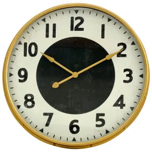 Albert 90cm Gold & Black Wall Clock by OneWorld Collection, a Clocks for sale on Style Sourcebook