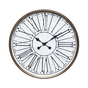 Elba White Clock Roman Numerals by OneWorld Collection, a Clocks for sale on Style Sourcebook